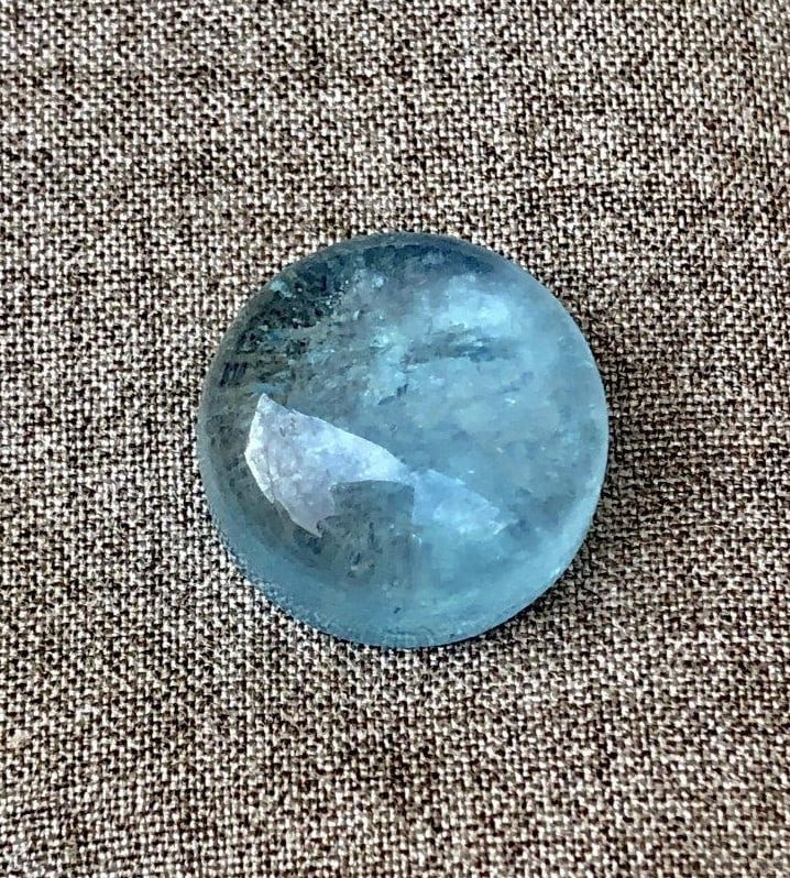 25 Carats Round Cut Natural Aquamarine Cab - 18X18X10 mm (1 of 3)