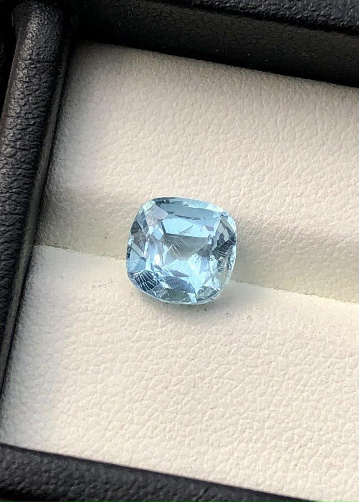2.25 Carats Santa Maria Aquamarine Gemstone - 8X8X6 mm: 2.25 Carats Santa Maria Aquamarine Gemstone - 8X8X6 mm FREE SHIPPING: