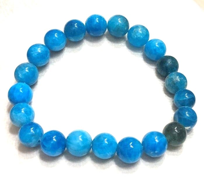 Blue natural Apatite man, woman bracelet (1 of 3)