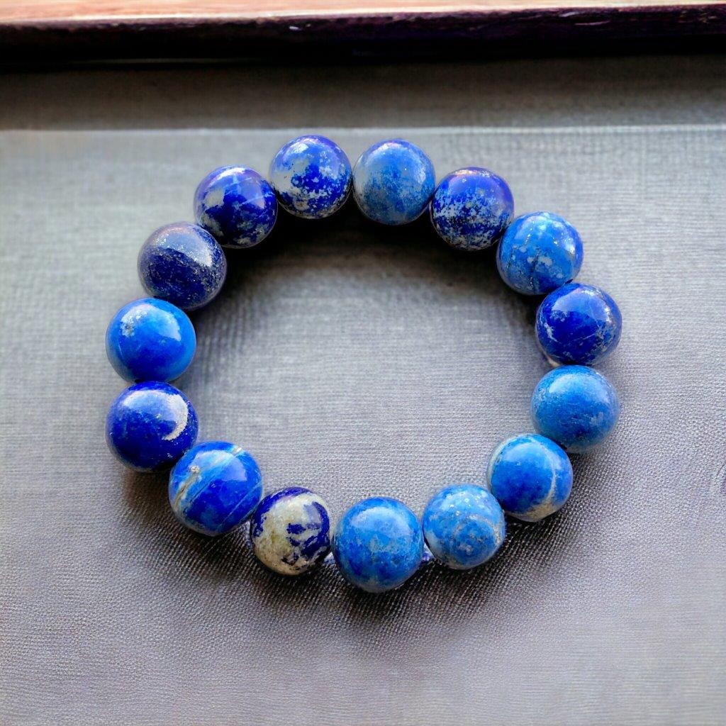 Royal Blue Top Quality Natural Lapis Lazuli Beaded Bracelet: Royal Blue Top Quality Natural Lapis Lazuli Beaded Bracelet Shipping:
