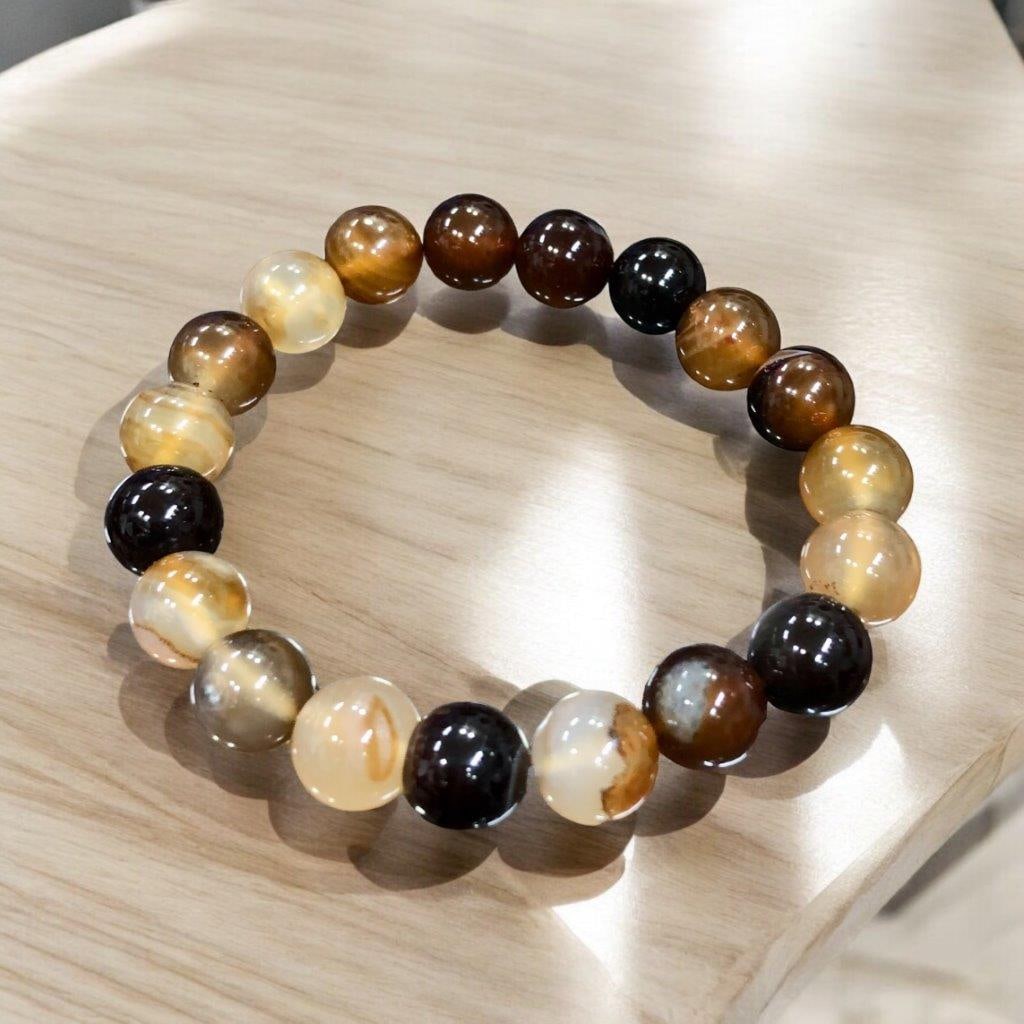 Natural Agate Stretchy Bracelet (1 of 2)