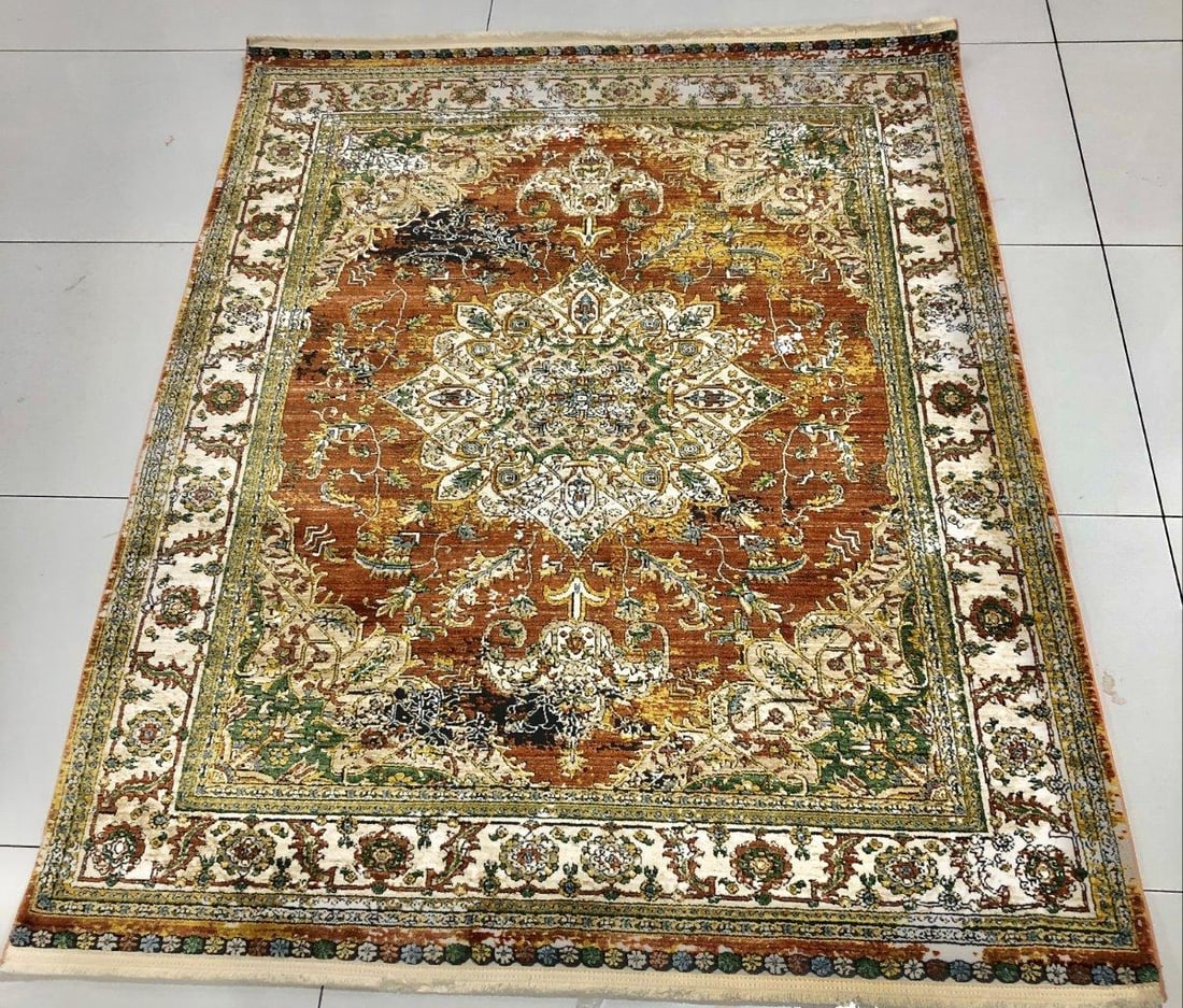 Torquoise Wool Rug (1 of 4)