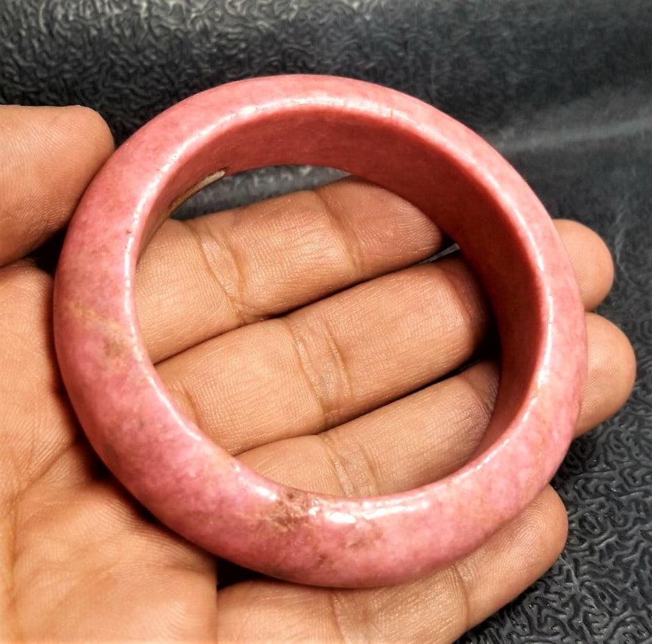 Natural Rhodonite Deep Rosy Pink Bangle (1 of 2)