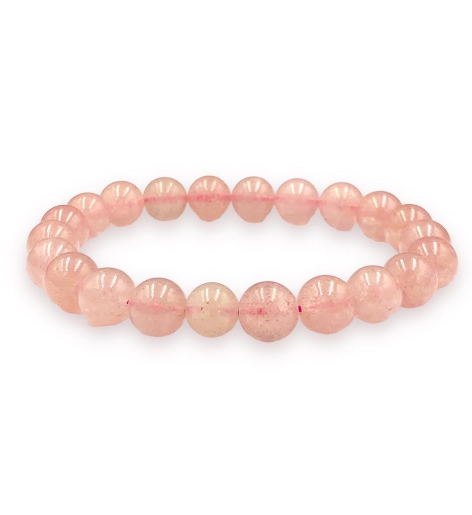 Genuine Dainty Rose Quartz Beaded Bracelet (1 of 3)