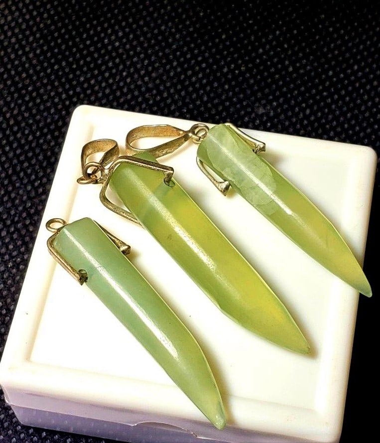 Sterling Silver Handmade Sarpentine Pendants: Antique Sterling Silver Handmade Sarpentine Pendants - 45X8X7 mm Shipping: $23.00. Shipping rates are determined by Parcel weight and destination.