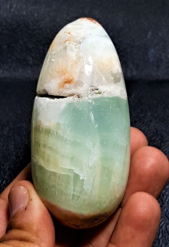 Itched Carrabian Calcite Egg - 175.9 Grams (1 of 3)