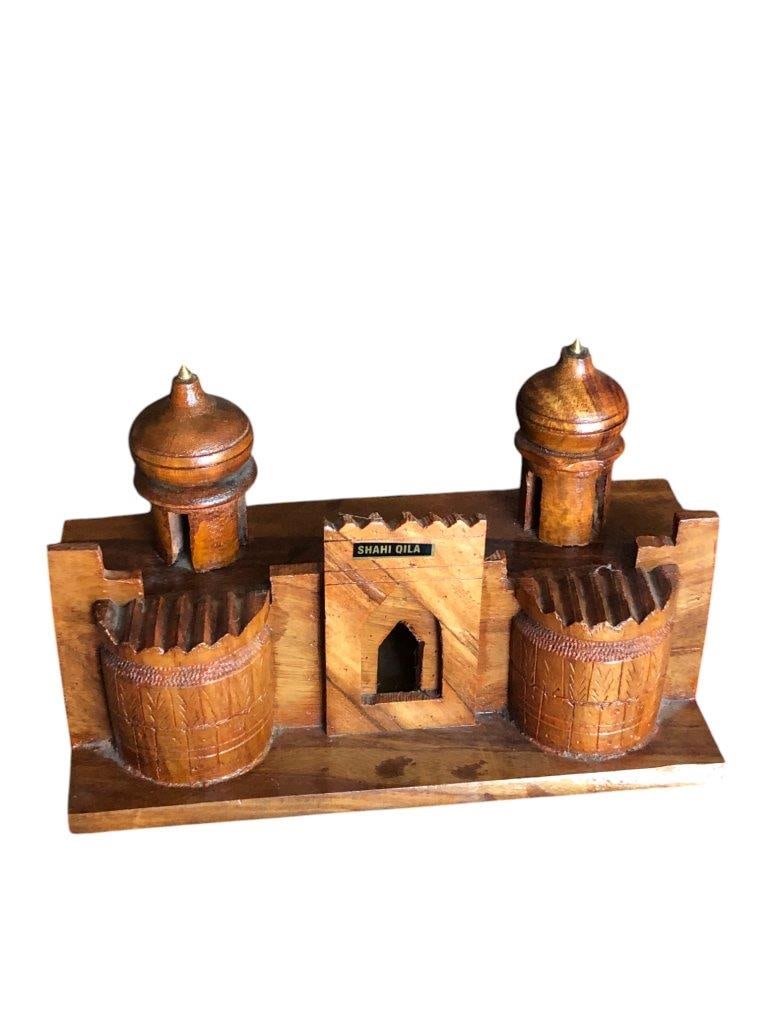 Hand Carved Wooden Shahi Qila Archway (10 x 6 x 4 inches, 700g) - Pakistani Souvenir (1 of 6)