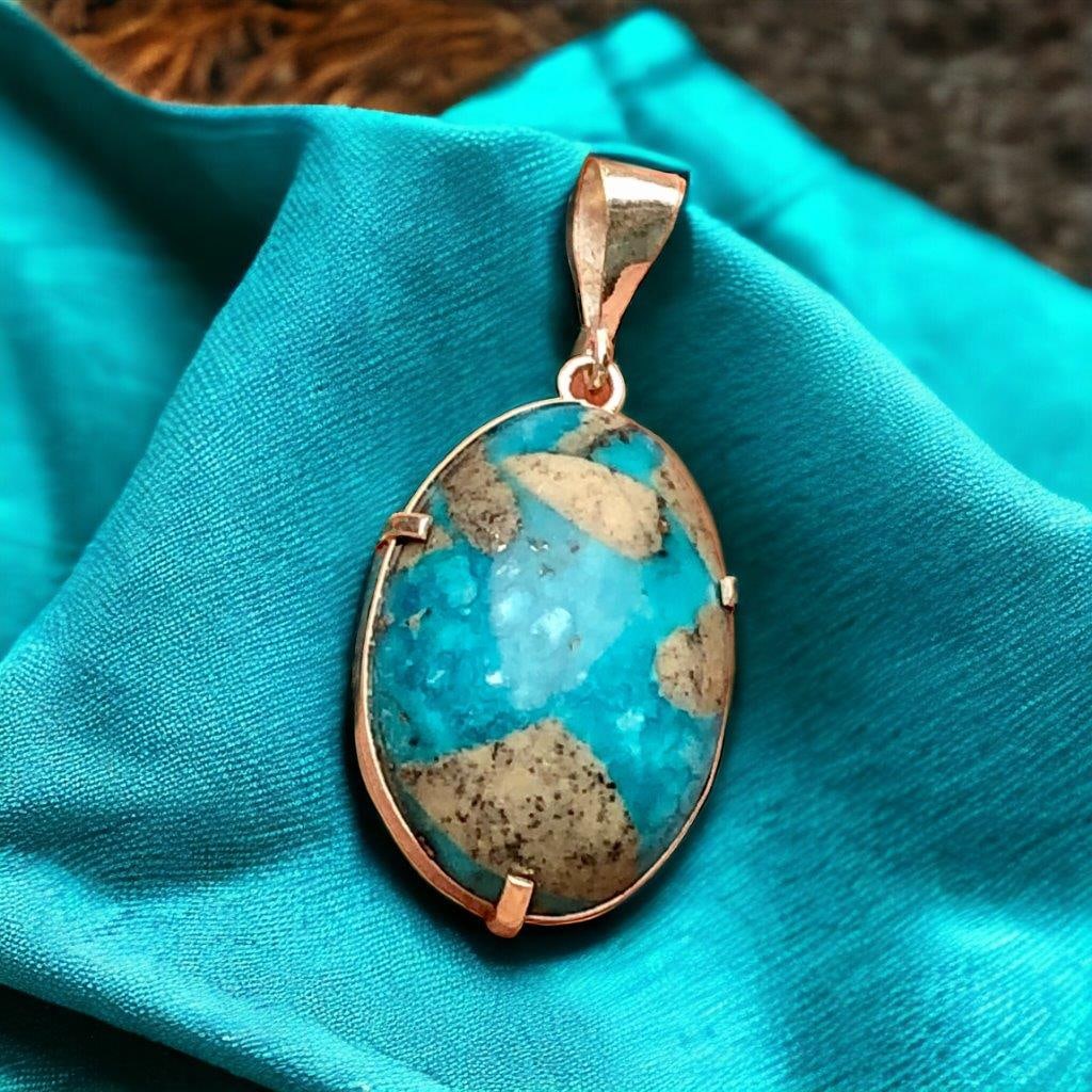 Rustic Turquoise Pendant Necklace: Rustic Turquoise Pendant Necklace Shipping: