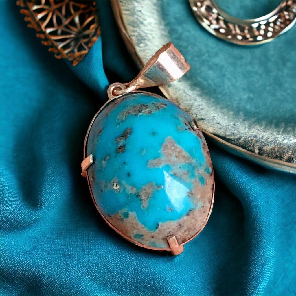 Rustic Turquoise Pendant Necklace Handmade Jewelry: Rustic Turquoise Pendant Necklace Handmade Jewelry Shipping: