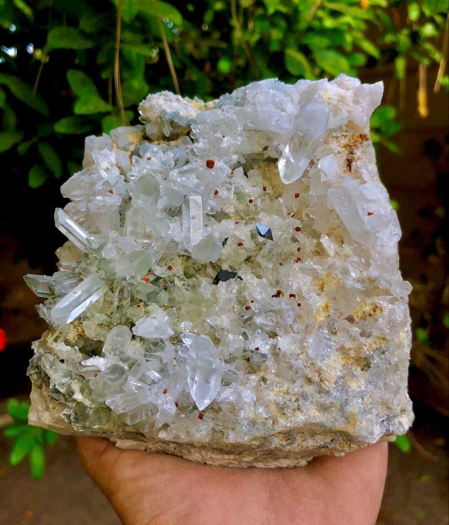 Rare Combination - Chlorine Quartz With Anatese - 2500 Grams - 124X120X80 mm: Rare Combination - Chlorine Quartz With Anatese - 2500 Grams - 124X120X80 mmShipping Rate: $65.00.shipping rates are determined by Parcel weight and destination.Combined shipping: We offer combine shi