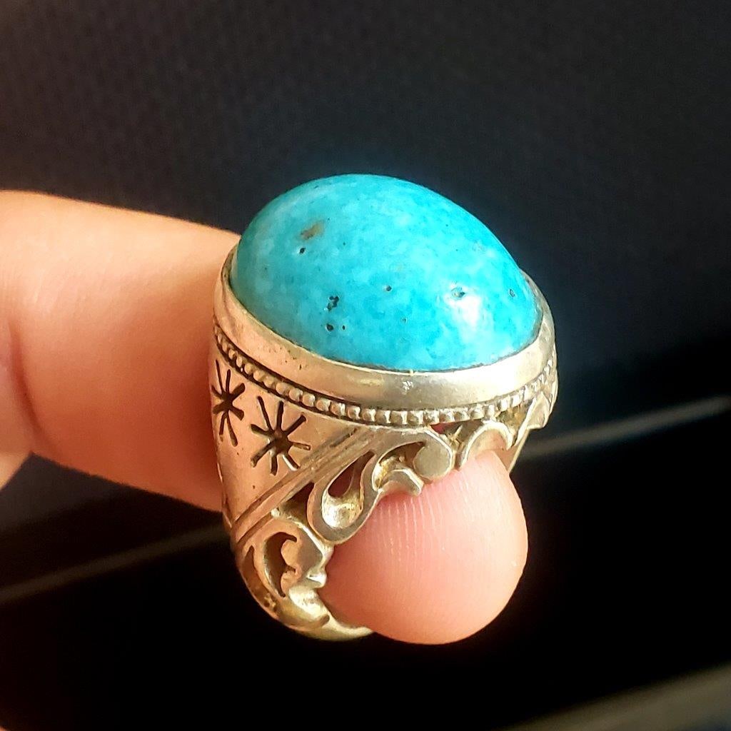 Sterling Silver Natural Torquoise Ring (1 of 4)