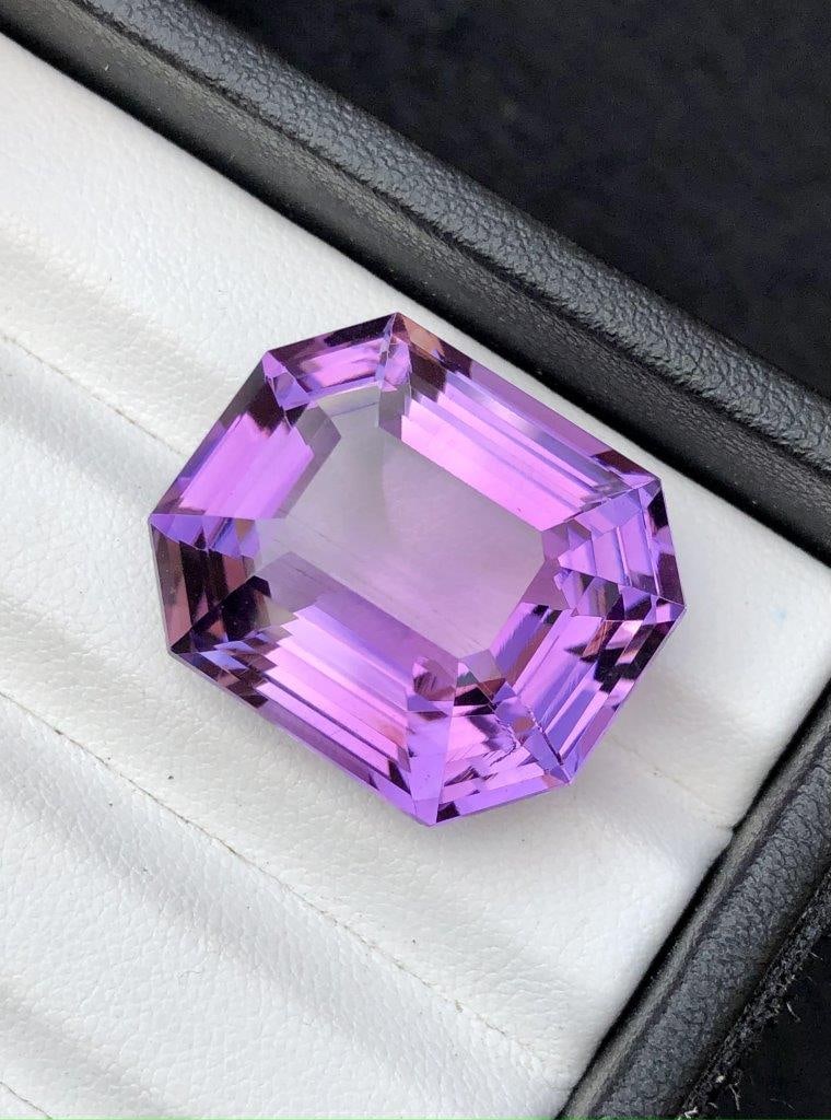 40.00 Carats Asscher Cut Natural Amethyst Gemstone for PENDNANT - 24X20X13 mm (1 of 4)