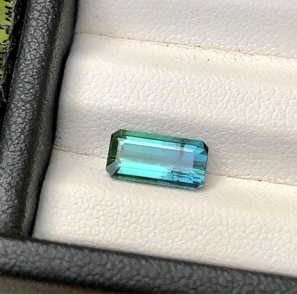 1.55 Carats Bluish Green Natural Tourmaline Gemstone - 8.5X5X4 mm (1 of 4)