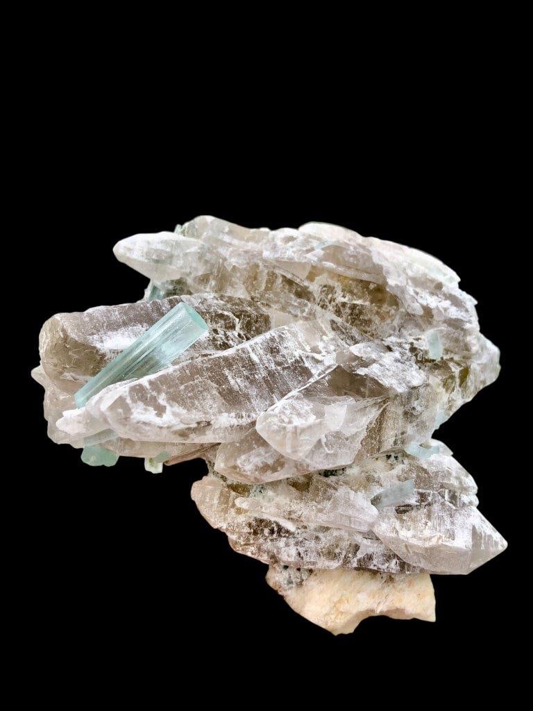Aquamarine Crystal With Smoky Quartz - 858 Grams - 140X105X65 mm (1 of 4)
