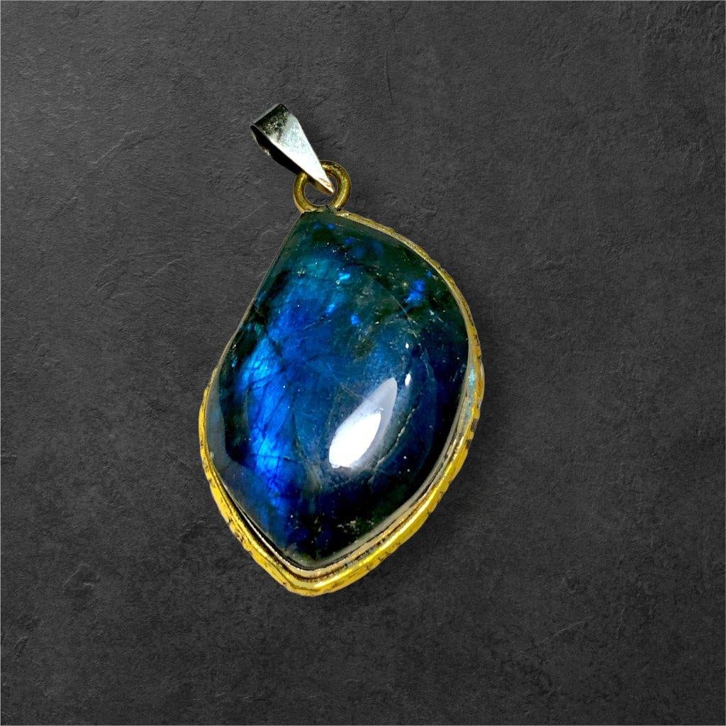 Deep Blue Labradorite 925 Sterling Silver Pendant Necklace (1 of 3)