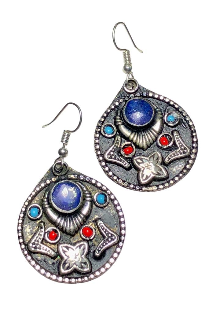 Vintage Lapis Earrings Brass Jewelry (1 of 2)