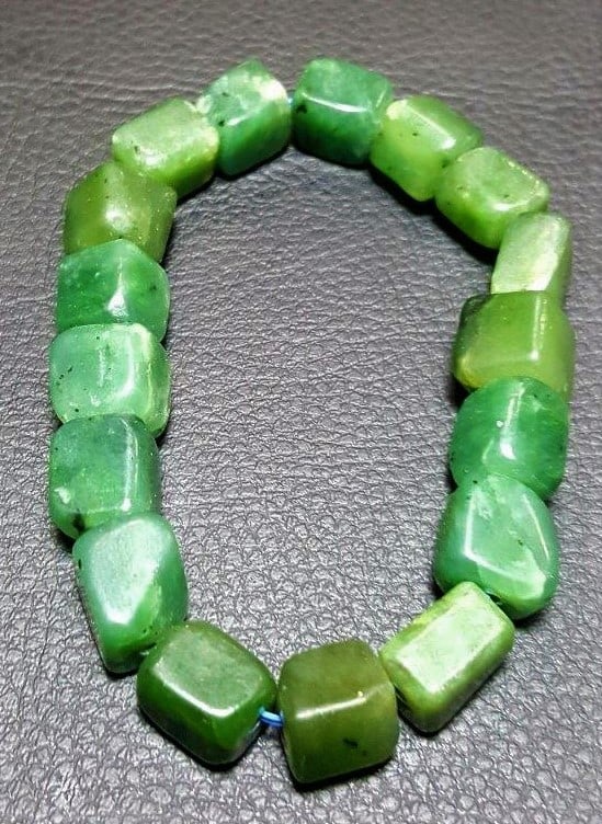 NEPHRITE JADE andmade natural stone bracelet (1 of 2)