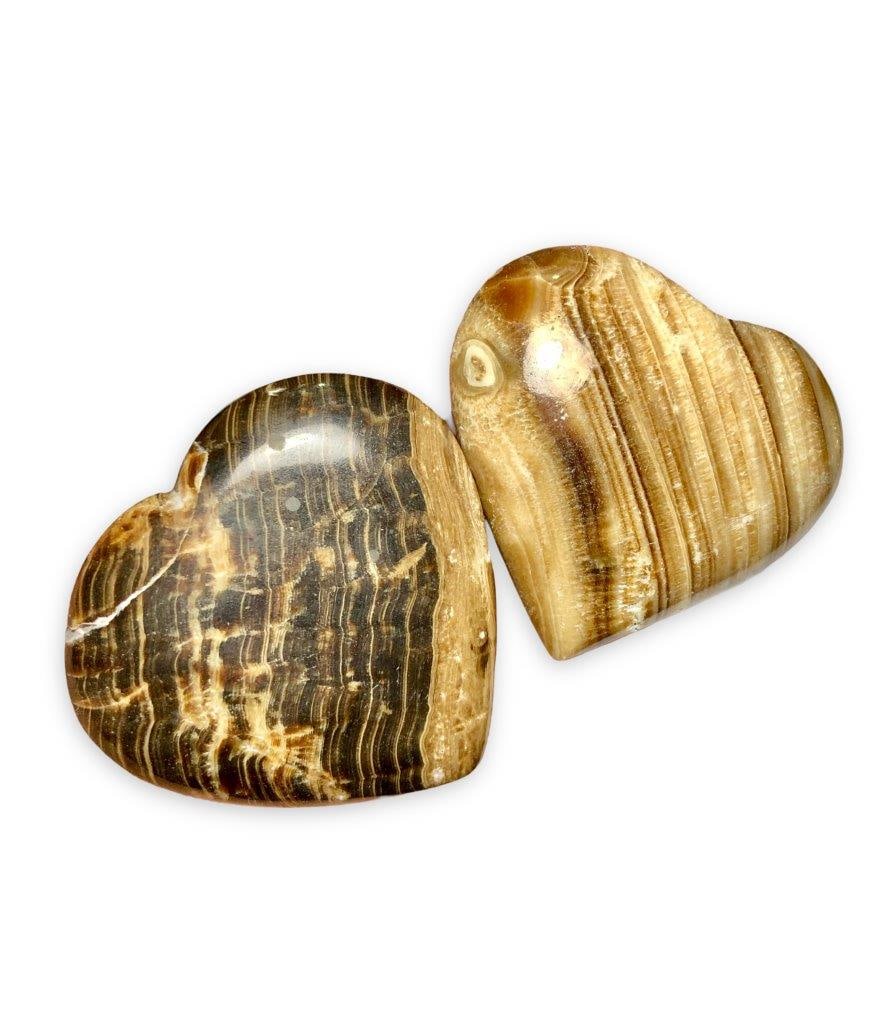 Large Puffy Chocolate Calcite Hearts 246 Grams (1 of 4)