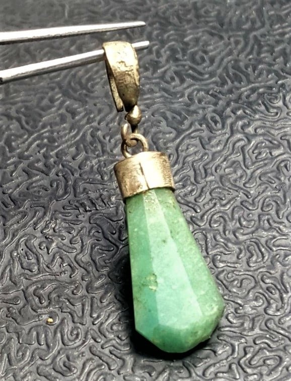 Amazing Sterling Silver Natural Serpentine Pendant (1 of 2)