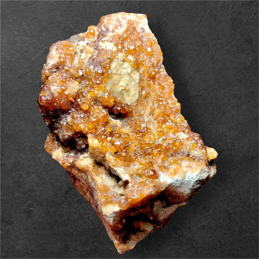 118 Grams Natural Hessonite Garnet Cluster on Matrix - 54X46X44 mm (1 of 3)