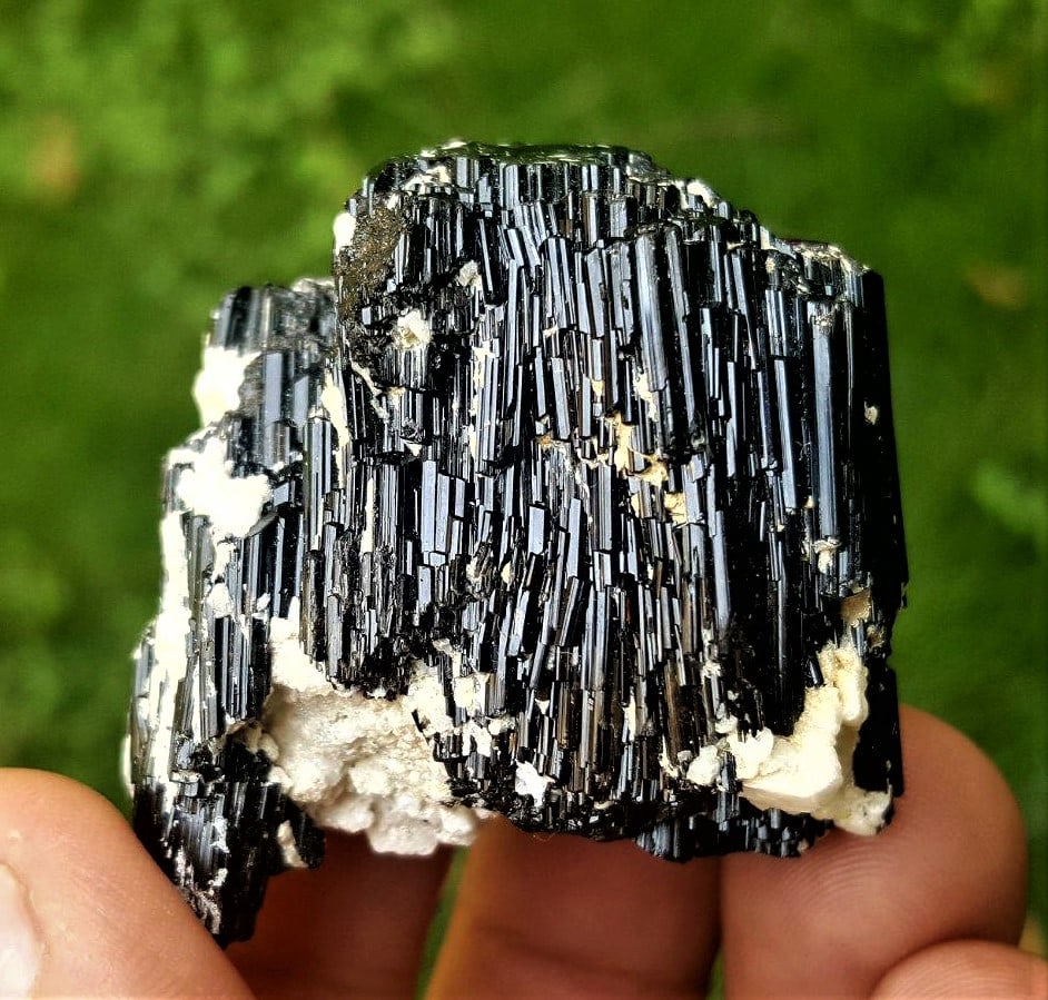 SCHORL TOURMALINE WITH ALBITE - 63 Grams: SCHORL TOURMALINE WITH ALBITE - 63 Grams - 48X43X29 mmShipping Rate: $23.00 .shipping rates are determined by Parcel weight and destination.Combined shipping: We offer combine shipping on multiple ite