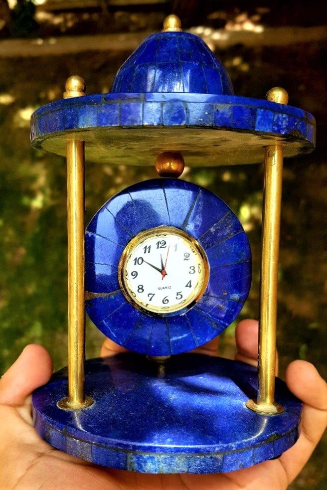 Lapis Lazuli Table Clock - 620 Grams - 2