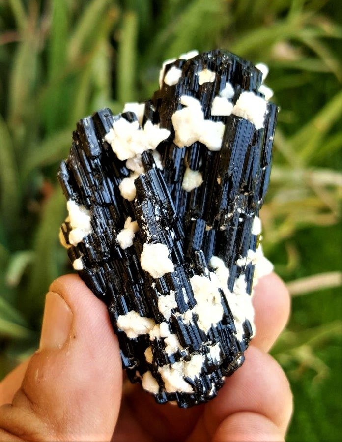 SCHORL TOURMALINE WITH ALBITE - 97.13 Grams: Pretty SCHORL TOURMALINE WITH ALBITE - 97.13 Grams - 69X41X35 mmShipping Rate: $23.00 .shipping rates are determined by Parcel weight and destination.Combined shipping: We offer combine shipping on mu