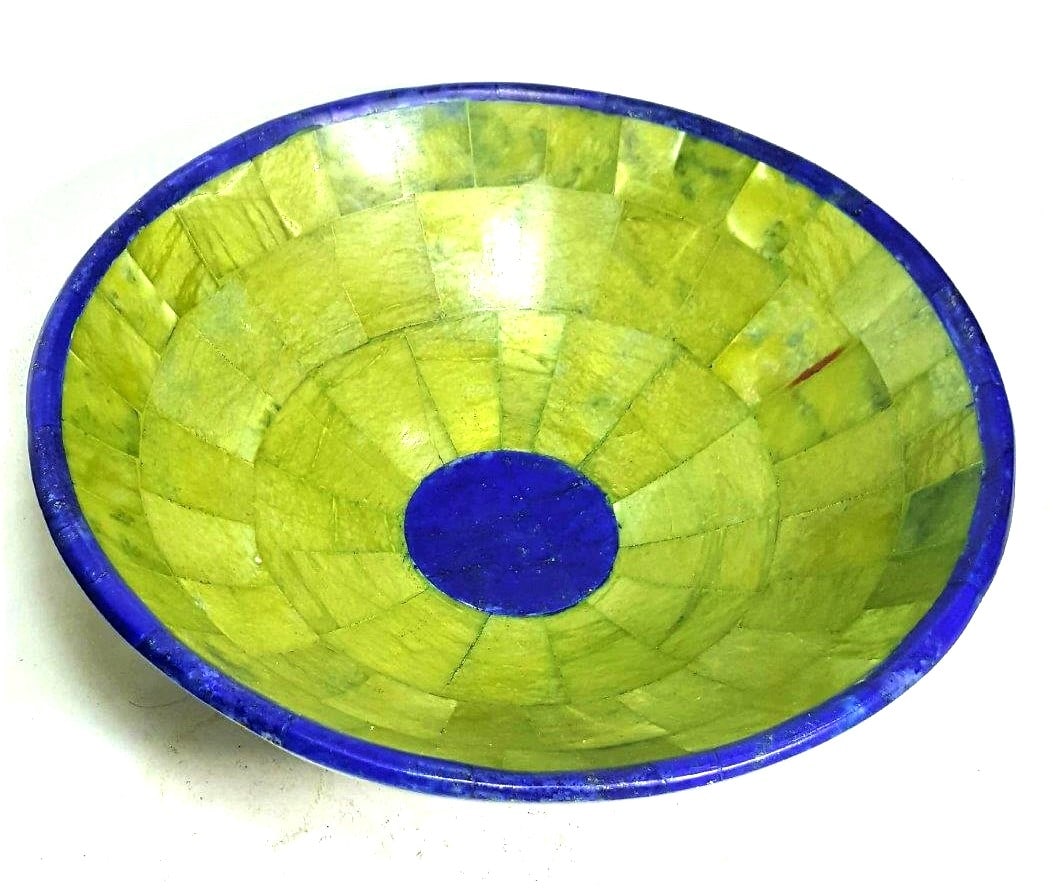 Green Jade Hand Carved Gemstone Bowl - 896 Grams (1 of 6)