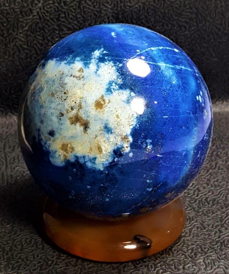 Afghan Origin Lapis Sphere - 448 Grams: Afghan Origin Lapis Sphere - 448 Grams - 66 mmShipping Rate: $45.00 .shipping rates are determined by Parcel weight and destination.Combined shipping: We offer combine shipping on multiple items