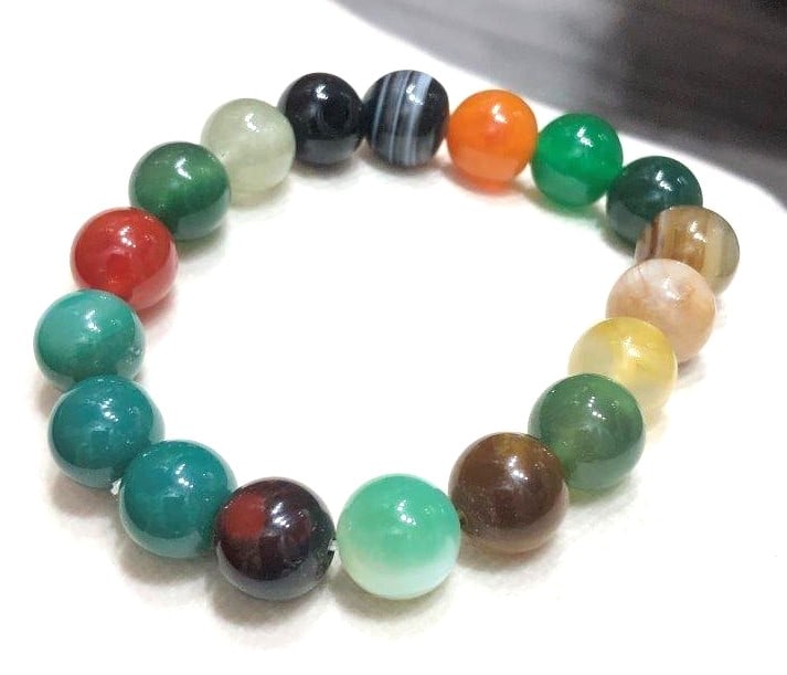 Mix Stones Bracelet,Evil Eye Bracelet,Tiger Eye Hematite Beaded Men Women Bracelet (1 of 4)