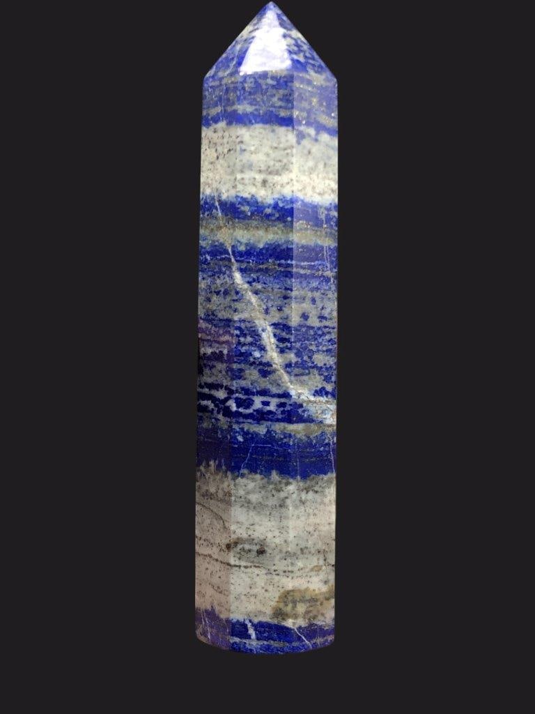 Lapis Point Tower With Pyrite - 330 G: Shipping: $36.00. Shipping rates are determined by Parcel weight and destination.