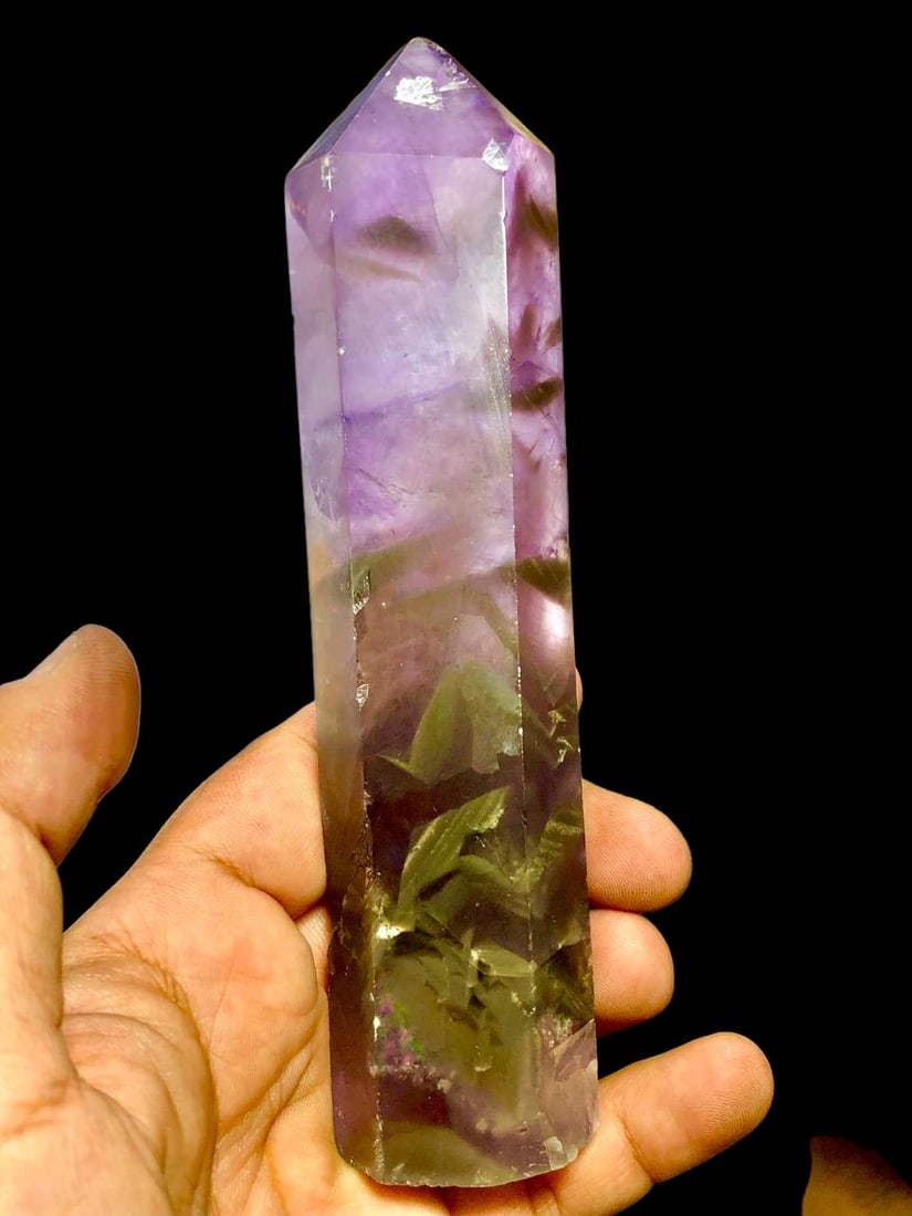 Crystal obelisk,Natural Rainbow Fluorite quartz Tower (1 of 3)