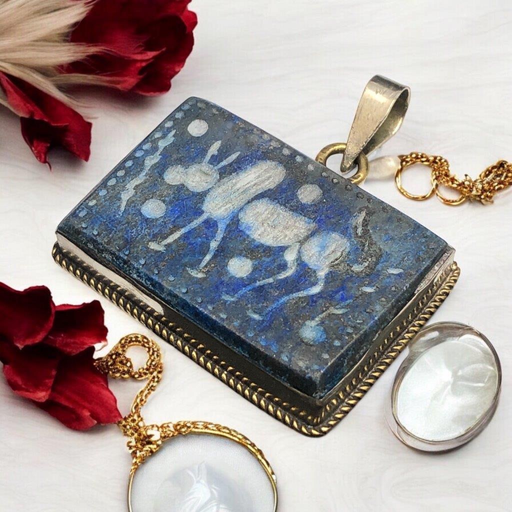 Antique Old Style Lapis Pendant: Antique Old Style Lapis Pendant Shipping: $23.00. Shipping rates are determined by Parcel weight and destination.