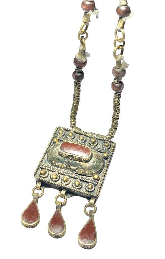 Vintage Agate Brass jewelry - Vintage handmade jewelry (1 of 4)