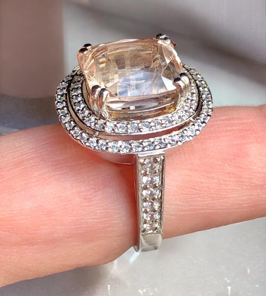 Golden Topaz Gemstone Ring – Silver Setting – Natural Stone – Size 7 US (1 of 5)