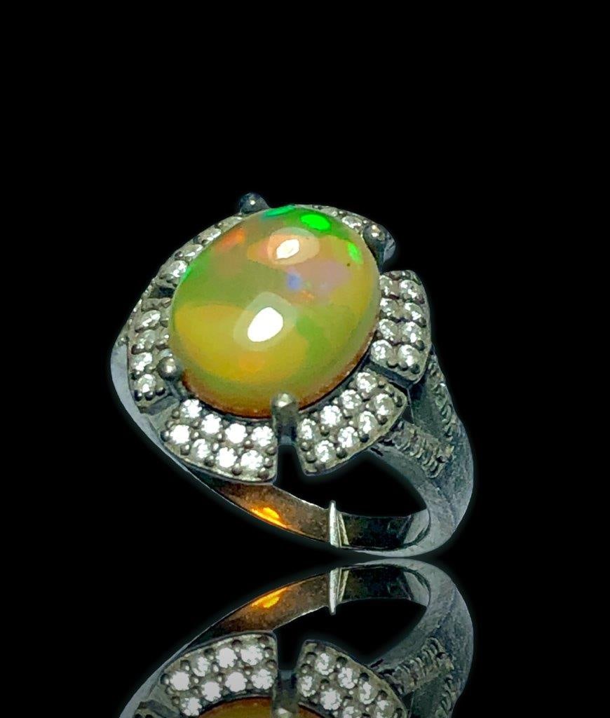 White Opal Ring in Silver - 3