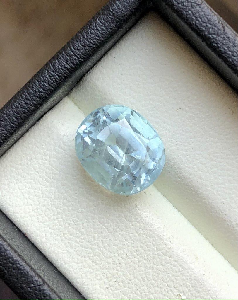 6.10 Carats Santa Maria Aquamarine Gemstone - 12X10X9 mm: 6.10 Carats Santa Maria Aquamarine Gemstone - 12X10X9 mm Choose design of your own and we will make it for youWe accept custom order in Sterling Silver, Gold and Platinum in WholeSale PriceColored Gem