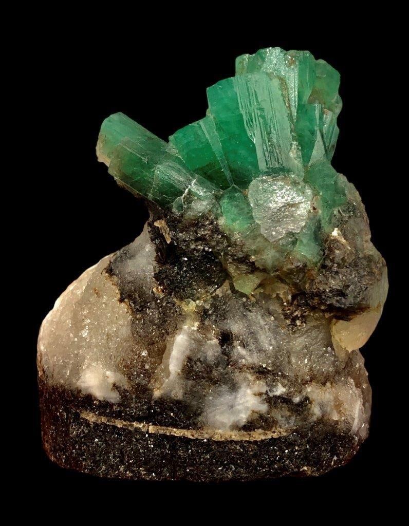 308 Grams Natural top green emerald crystals on matrix specimen - 7.5X5.91X5.95 mm (1 of 5)