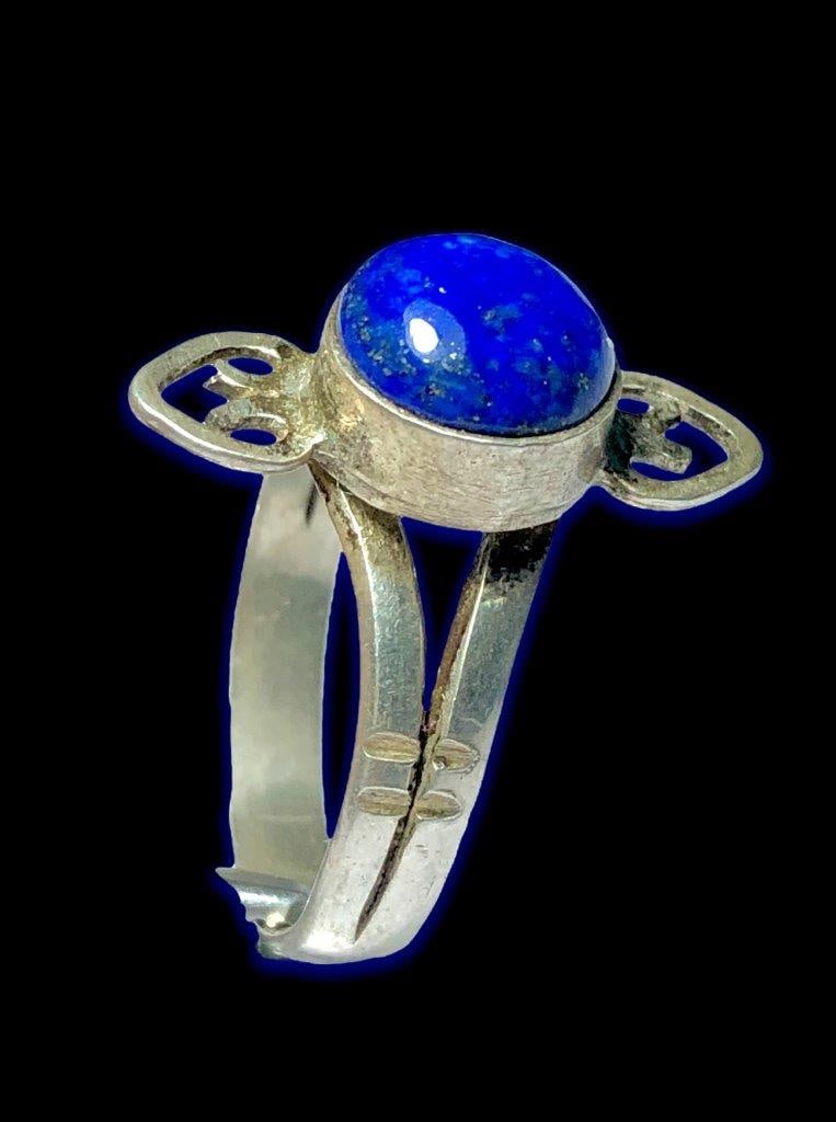 Genuine Lapis Lazuli Ring, Lapis Lazuli Silver Ring (1 of 3)