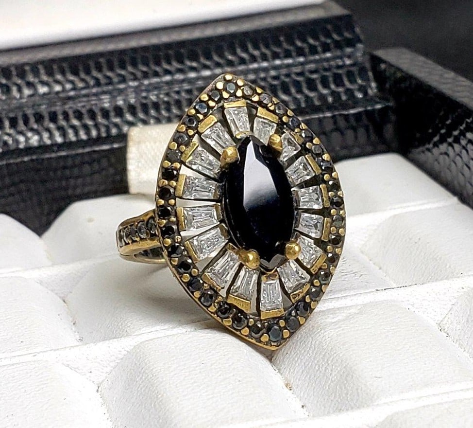 Bronze Turkish Ring: Bronze Turkish Jewelry - Royal Blue Stones Stylish rings and Ring FREE SHIPPING Shipping rates are determined by Parcel weight and destination.