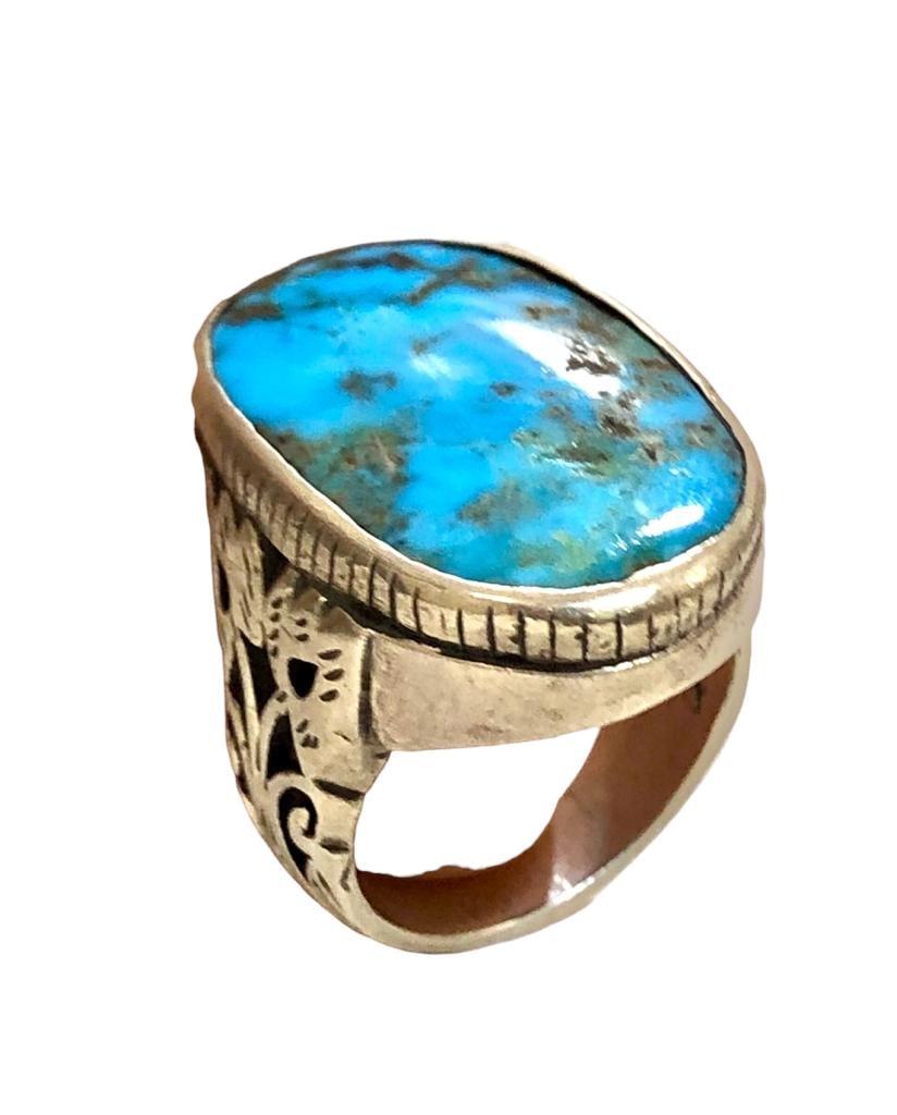 Turquoise ring, Solid Sterling Silver, December Birthstone Ring, Designer Rings,Boho Ring (1 of 7)