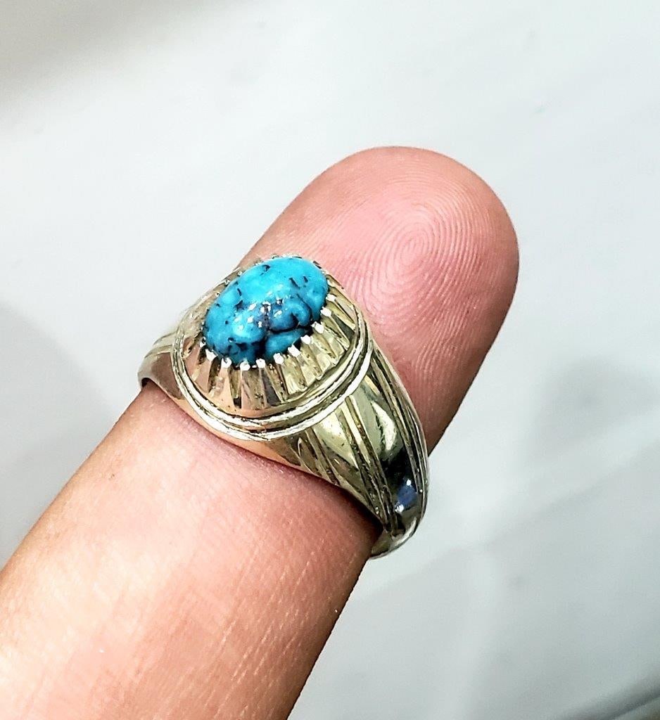 Handmade Torquoise Sterling Silver Ring - 3