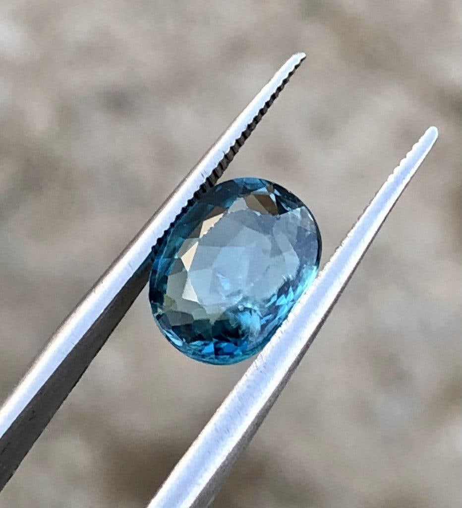 3.75 Carats Blue Zircon Natural Gemstone - 10X8X4 mm (1 of 4)