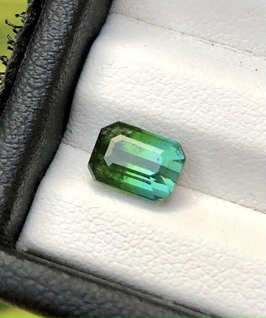 2.10 Carats Bluish Green Natural Tourmaline Gemstone - 8X6X5 mm (1 of 5)