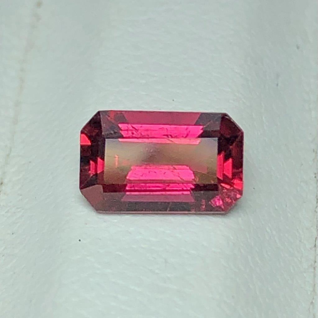 Emerald Cut Natural Rubelite Tourmaline - 1 Carats - 7X5X3 mm: Emerald Cut Natural Rubelite Tourmaline - 1 Carats - 7X5X3 mm FREE SHIPPING: