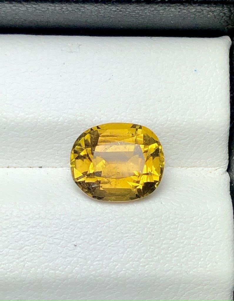 Fiery Yellow Tourmaline Gemstone - 3.20 Carats - 10X8X6 mm: Fiery Yellow Tourmaline Gemstone - 3.20 Carats - 10X8X6 mm FREE SHIPPING: