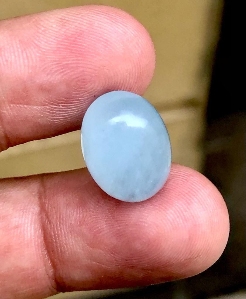12.80 Carats Sea Blue Aquamarine Cab - 17X13X8 mm (1 of 2)