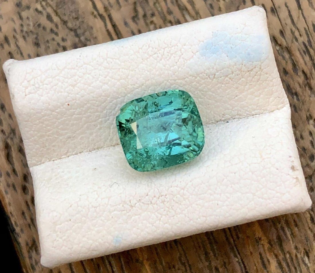 Greenish Blue Natural Tourmaline - 2.10 Carats - 8X7X5.5 mm (1 of 4)