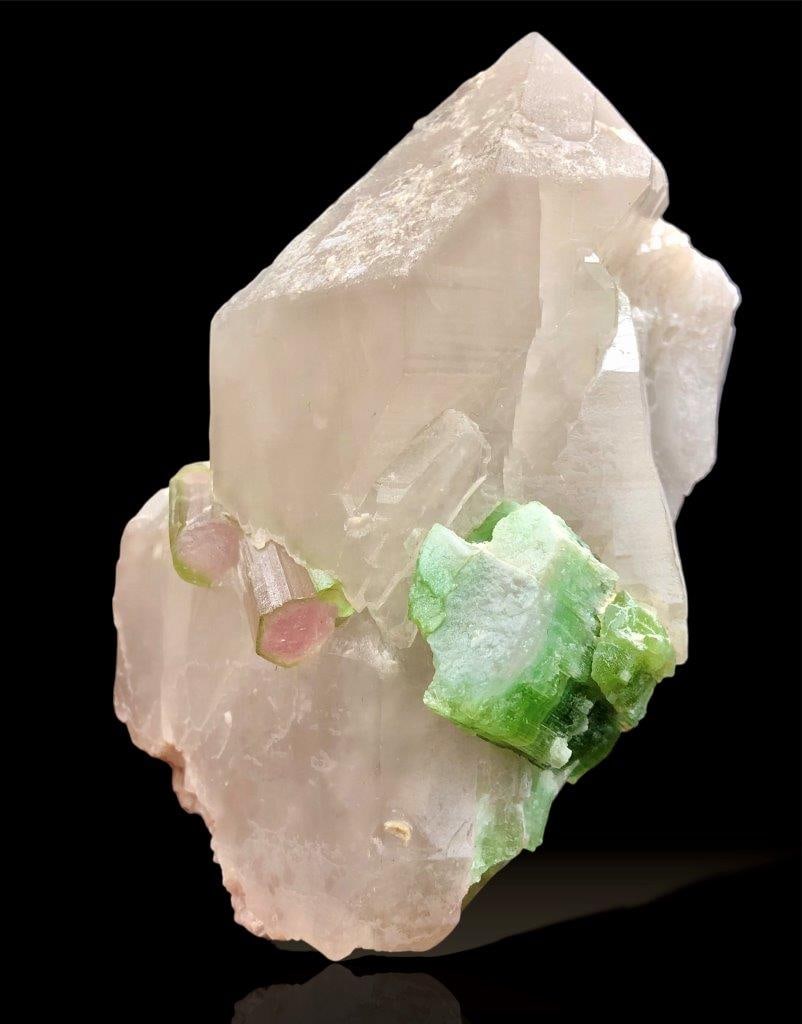 Quartz With Tourmaline Crystals Natural Combination - Mineral Specimen - 650 Grams - 12.5X8X7.5 cm (1 of 3)