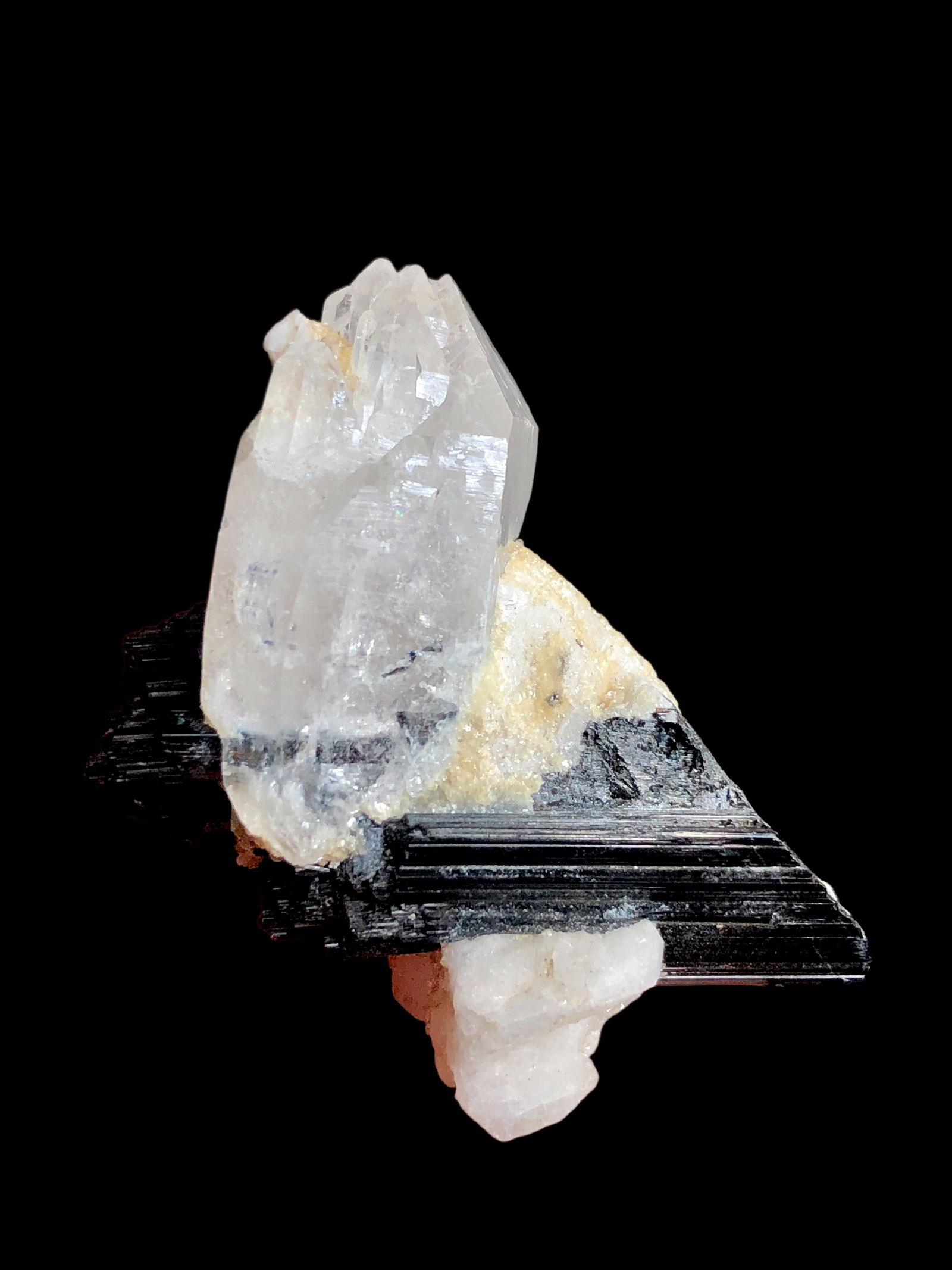 Quartz Crystal With Black Tourmaline Undamaged Mineral Specimen - 16.76 Grams - 35X30X20 mm (1 of 2)